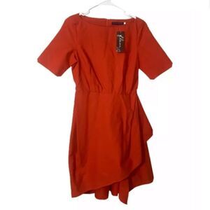Harvey Faircloth Harvey Red Boat Neck Dress NWT $395